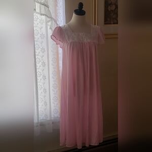 VTG BLAIR Pink Satin Nightgown Size Med